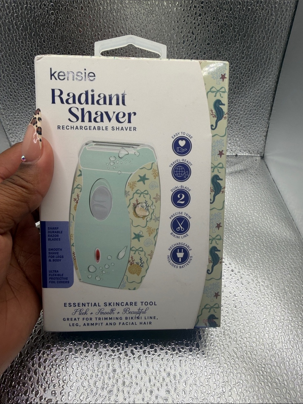 kensie Mint Green and Cream Radiant Shaver Rechargeable Kids Trimmer